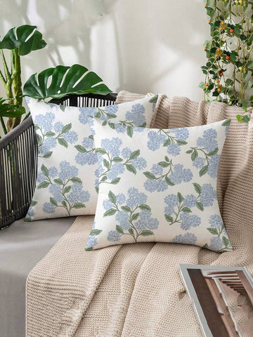 2pcs Spring/Summer Home Decor, Lovely Floral Design, Multiple Sizes, Throw Pillow Covers, Decorative Cushion Covers, Living Room Decor, Sofa Decor, Valentine's Day Gift For Him/Her, Sofa Cushion Covers, Car Seat Cushion Covers